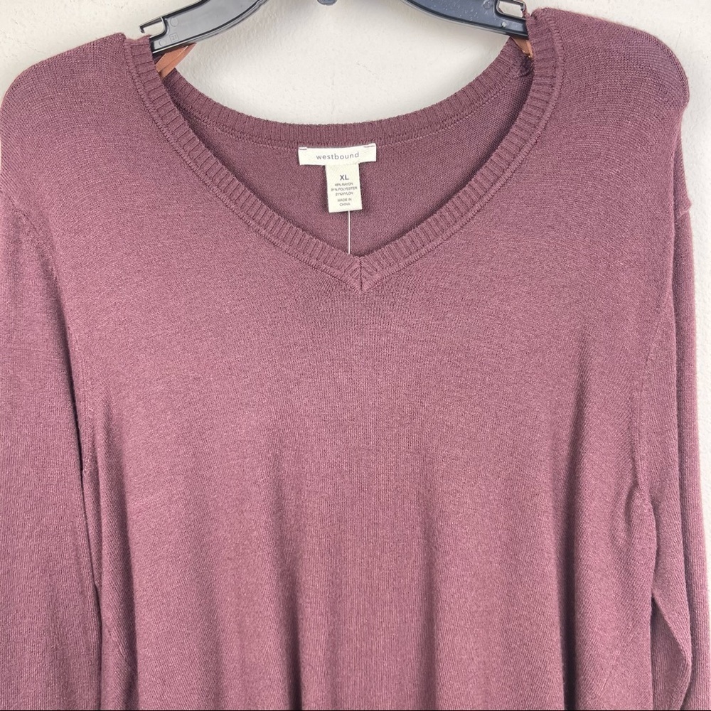 ✅ NWT Westbound Wine Asymmetrical Soft Sweater Tunic - Picture 2 of 10
